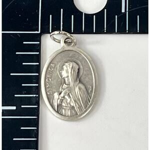 Patron Saint Monica Italian Medal Pendant Charm Catholic Religious Sacred Vtg